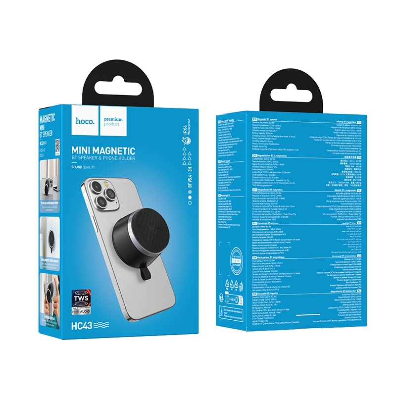 Hoco HC43 Surpass Magnetic Wireless Speaker | 3-Hour Playtime | IPX4 Waterproof - Image 6
